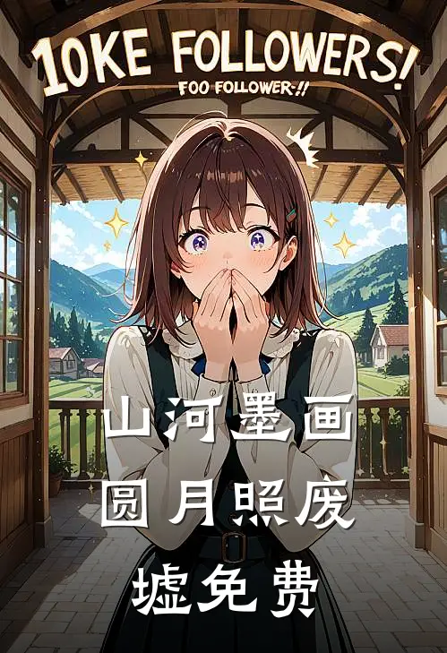 山河墨画，圆月照废墟免费
